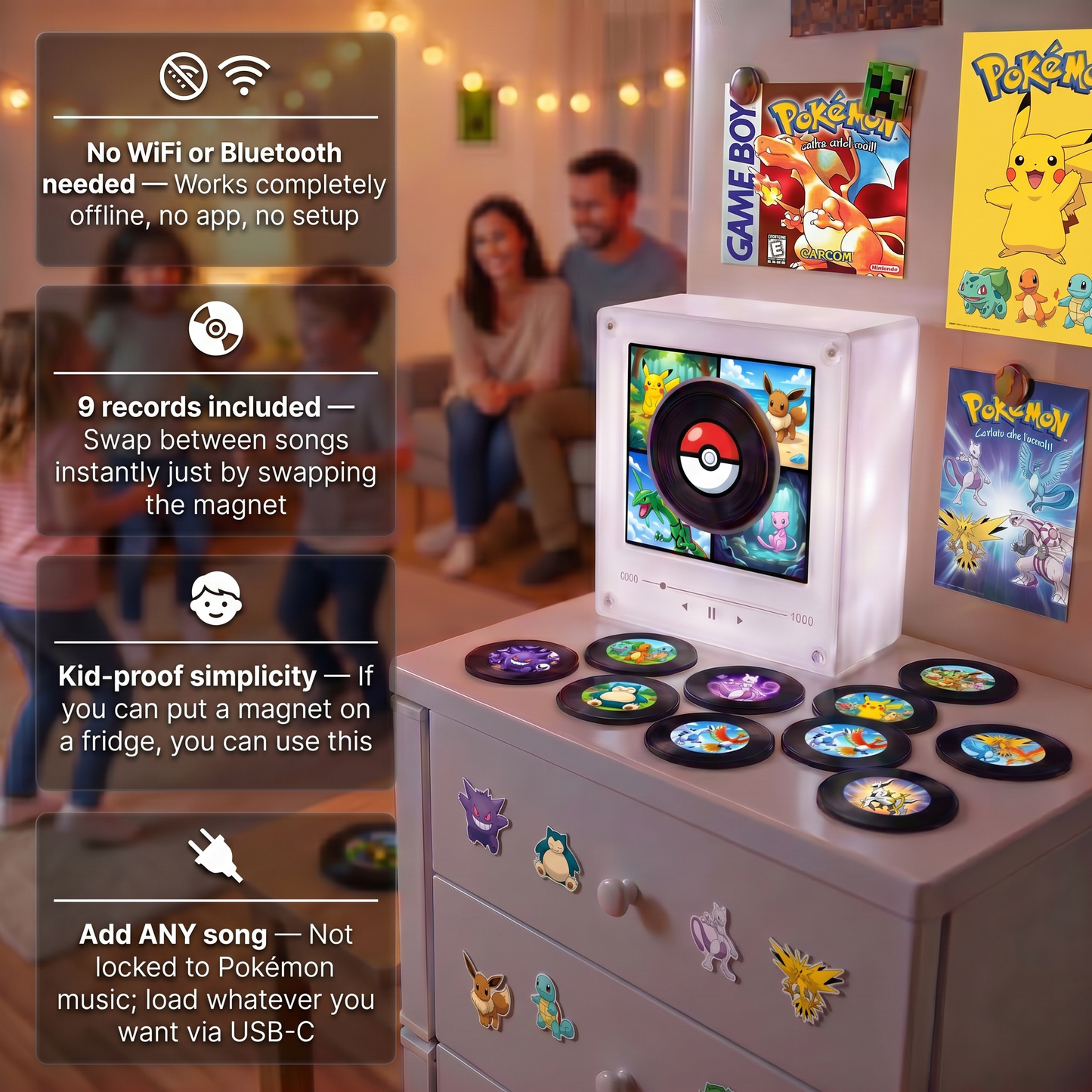 Echo Spins™ Poke - Customizable Magnetic Record Player