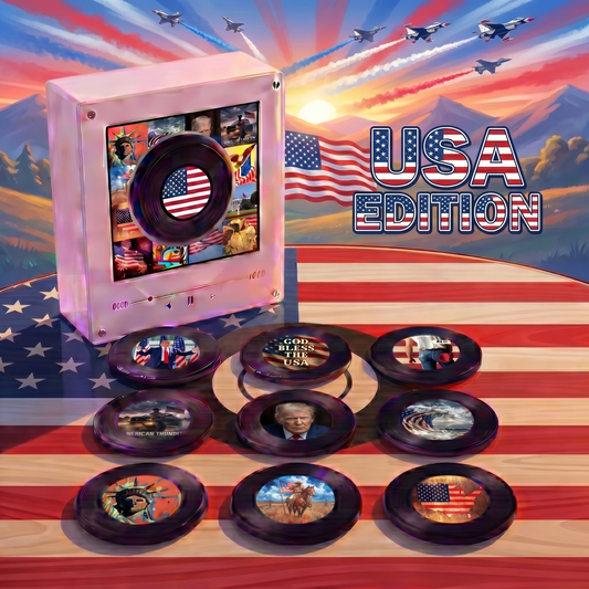 Echo Spins™ USA - Customizable Magnetic Record Player