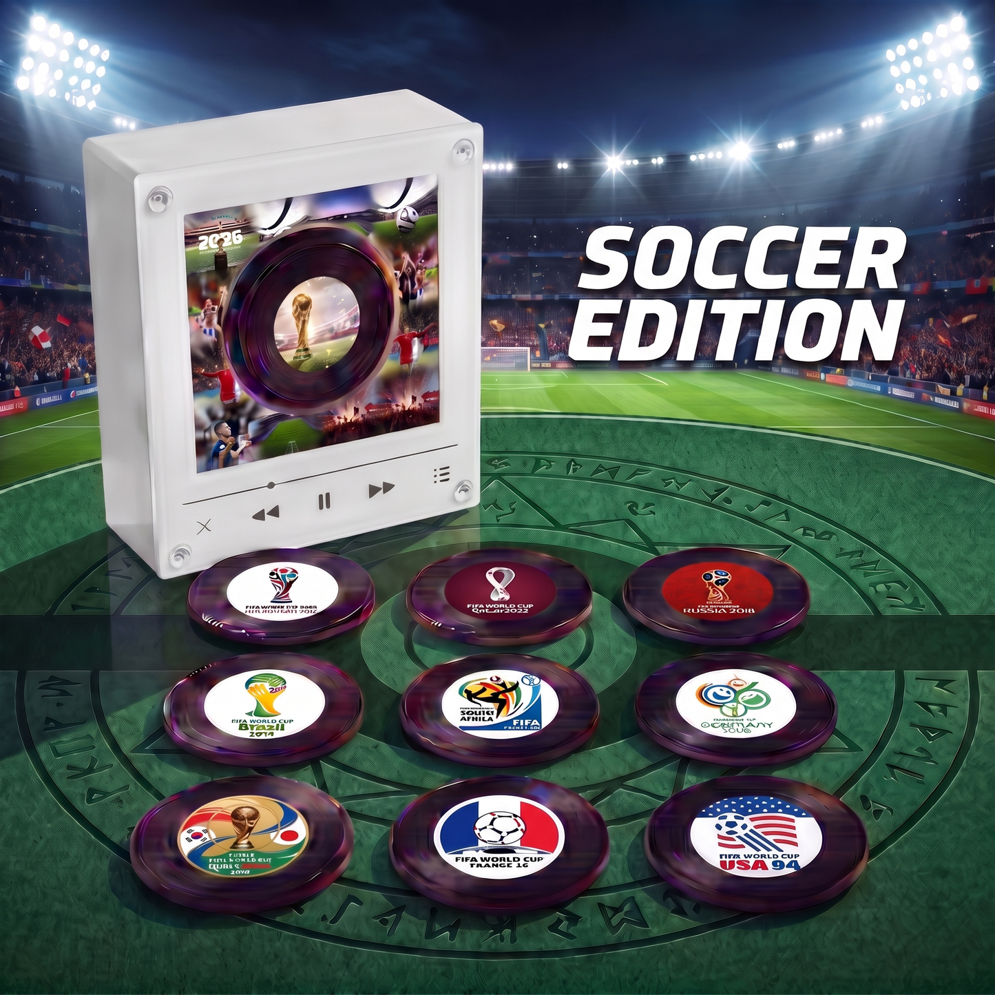 Echo Spins™ Soccer Edition - Customizable Magnetic Record Player