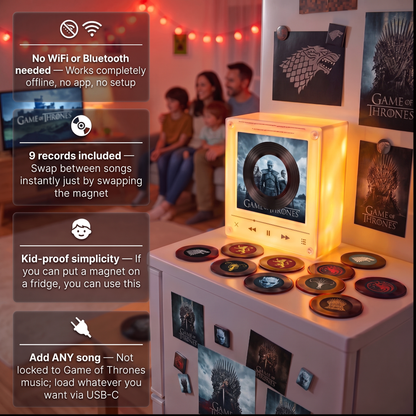 Echo Spins™ GOT Edition - Customizable Magnetic Record Player