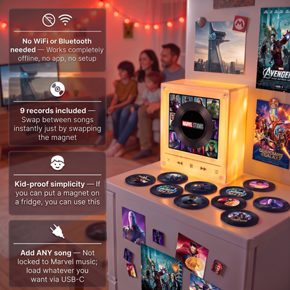 Echo Spins™ Marvel Edition - Customizable Magnetic Record Player
